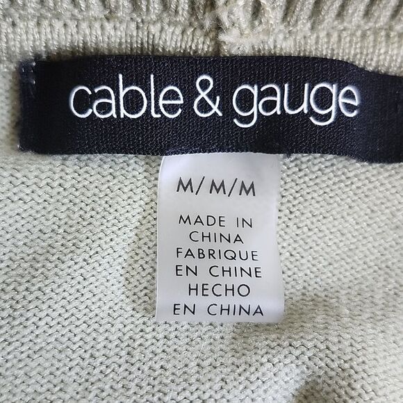 Cable & Gauge Sage Green Cowl Turtleneck Fine Knit Sweater, M - Picture 5 of 8